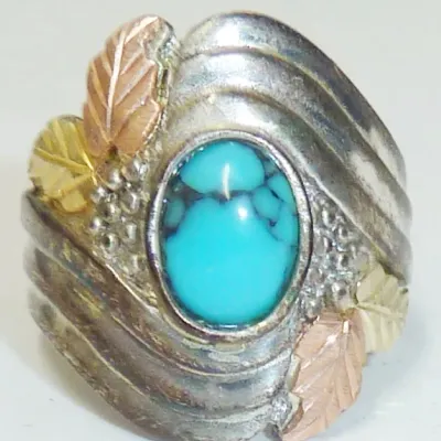 Sterling & Blk Hills Gold ring