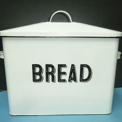 enamel ptd. metal bread box