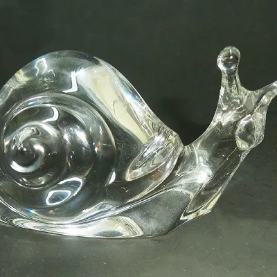 signed Baccarat crystal snail
