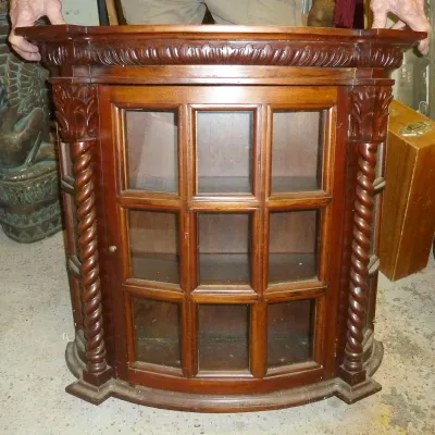 Mahogany carved curio cabinet