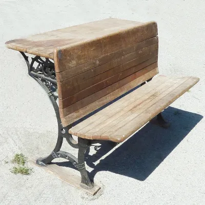 vintage cast iron side school desk