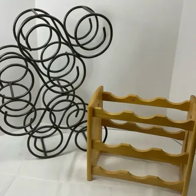 Scrolled Metal & Wood Wine Racks