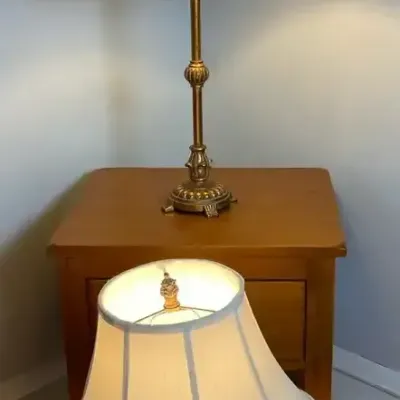 Pair Of Brass Candlestick Table Lamps
