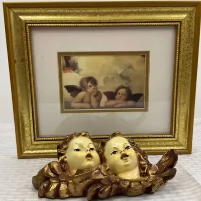 Gilt Cherub Wall Plaque