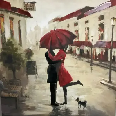 Romantic Street Scene Canvas