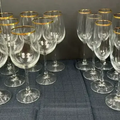 Clear Glass Drinkware Wine Goblets &Champagne Flutes