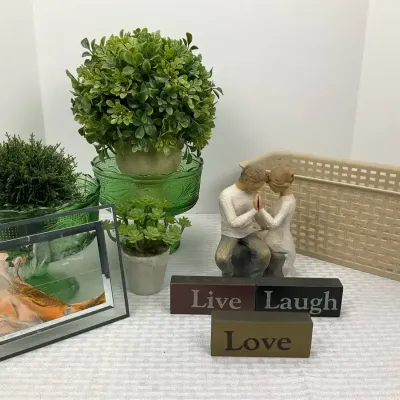 Faux Greenery and Willow Tree Decor