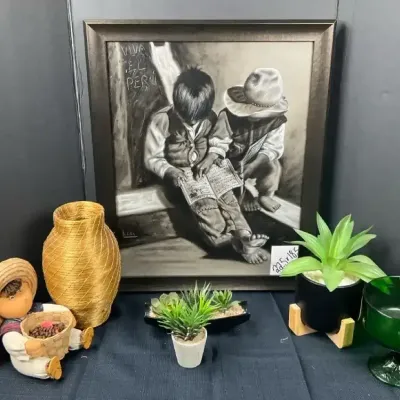 "Viva el Perú" Charcoal Drawing & Decor Set