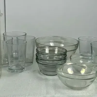 Glass Drinkware & Prep Bowl Set