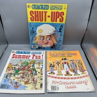 (3) Major Magazines and Globe Communications Cracked Collectors' Edition - John Severin cover art