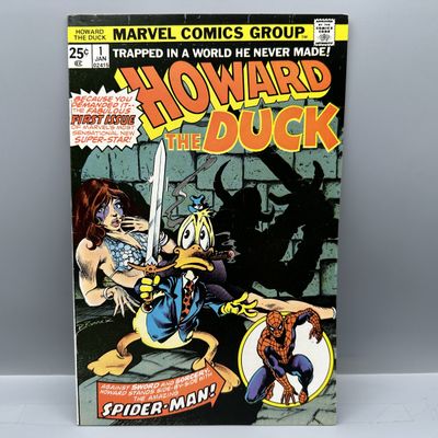 Marvel Comics Howard the Duck #1 (1976) - 1st appearance of Beverly Switzler - Spider-Man guest appearance - Frank Brunner art