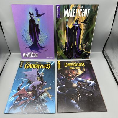 Dynamite Entertainment Disney Villains: Maleficent #1, Gargoyles #1, and Gargoyles: Dark Ages #1 Lot of 4 (2022-2023) - Variant Covers