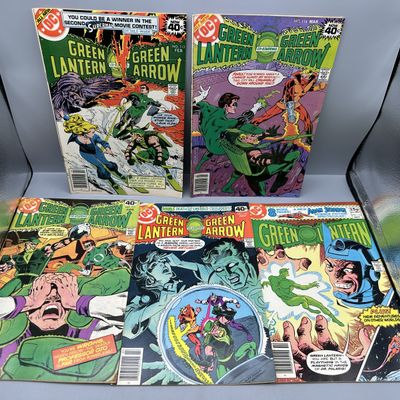 (5) DC Comics Green Lantern - (#113, #114, #117, #118, #133) (1979-1980) - Co-starring Green Arrow - UK Price Variant #133
