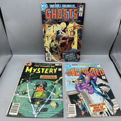 (3) DC Comics Horror Books - Including House of Mystery #273 (1979), Unexpected #200 (1980), and Ghosts #104 (1981) - Michael Kaluta art