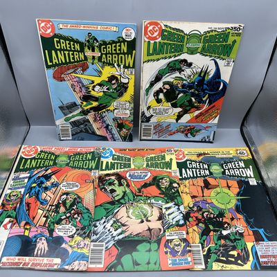 (5) DC Comics Green Lantern Co-Starring Green Arrow - (#93, 108, 109, 110, 112) (1977-1979) - Mike Grell art