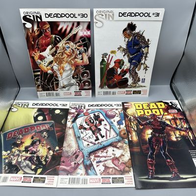Marvel Comics Deadpool #30, 31, 32, 33 & 34 (2014) - Complete Original Sin tie-in story arc - Mark Brooks covers