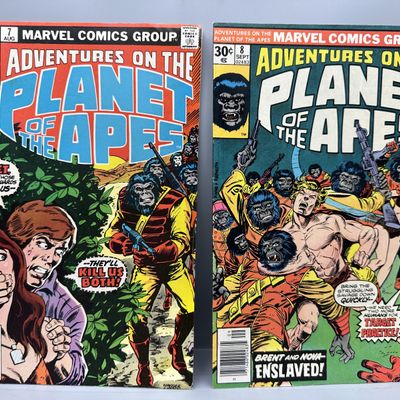 1976 Marvel Comics Adventures on the Planet of the Apes #7 and #8 - Adapting Beneath the Planet of the Apes - Mike Nasser and Gil Kane...