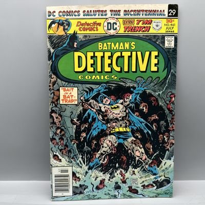 1976 DC Comics Detective Comics #461 - Ernie Chan rat swarm cover - DC Salutes the Bicentennial banner