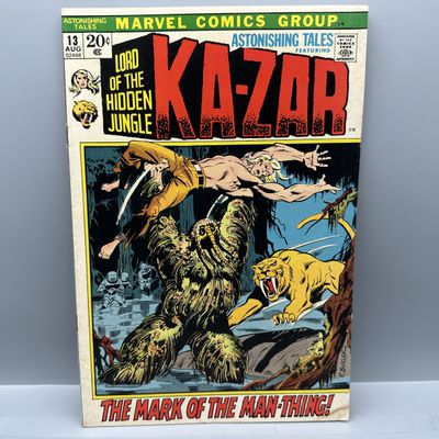 1972 Marvel Comics Astonishing Tales #13 - 1st cover appearance and 2nd full appearance of Man-Thing - Rich Buckler and John Buscema art