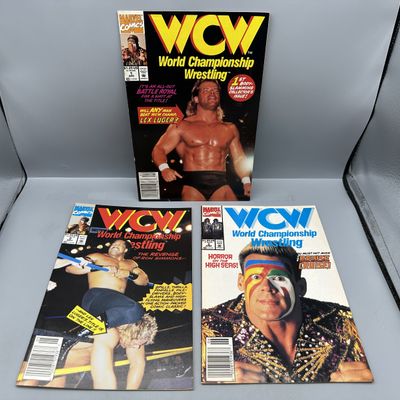 1992 Marvel Comics WCW World Championship Wrestling #1, #2, and #3 - Newsstand editions - Premiere issue