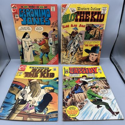 (4) Charlton and Skywald Comics - Including Billy the Kid #41 (1963), Billy the Kid #86 (1971), Geronimo Jones #4 (1972), and Butch...