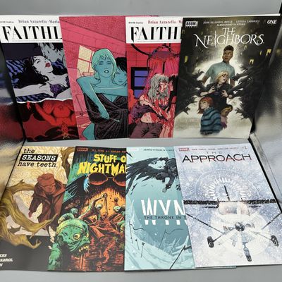 BOOM! Studios Horror and Mature Comic Books lot of 8 including Faithless #1 and #3, Stuff of Nightmares #1, and Wynd #1