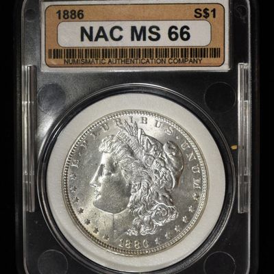 Sale Photo Thumbnail #196: 1886 MORGAN DOLLAR NAC SUPERB GEM BU