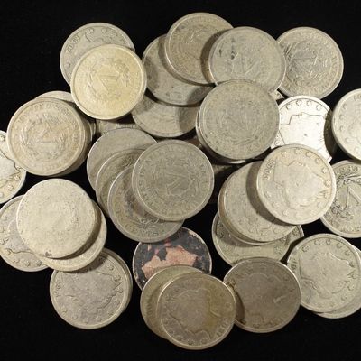 Sale Photo Thumbnail #375: (40) 'V' NICKELS