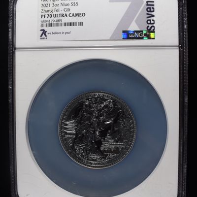 Sale Photo Thumbnail #419: 2021 3 OZ $5 NIUE ZHANG FEI-GILT NGC PF70 UCAM