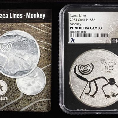Sale Photo Thumbnail #24: 2023 COOK IS. NAZCA LINES MONKEY NGC PF-70 UCAM