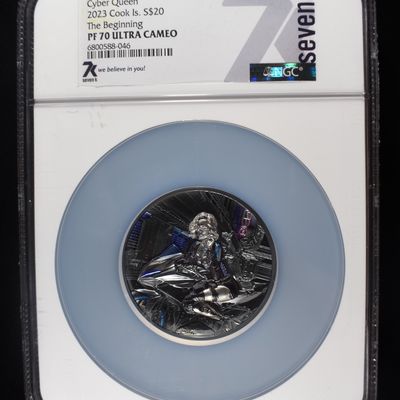 Sale Photo Thumbnail #421: 2023 $20 COOK IS. CYBER QUEEN NGC PF70 ULTRA CAMEO