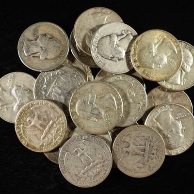 Sale Photo Thumbnail #381: (20) 90% SILVER WASHINGTON QUARTERS