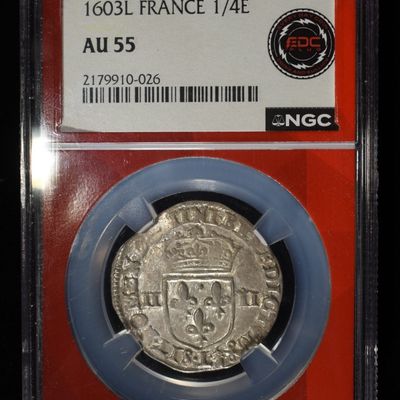 Sale Photo Thumbnail #21: 1603-L FRANCE 1/4 ECU NGC AU-55 NONE HIGHER