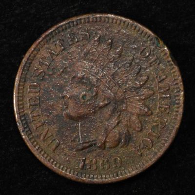 Sale Photo Thumbnail #37: 1869 INDIAN HEAD CENT FINE, DARK