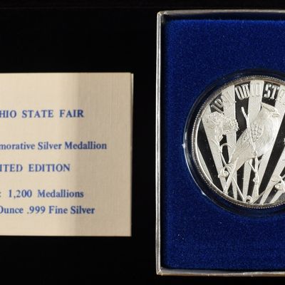 Sale Photo Thumbnail #407: 1991 OHIO STATE FAIR 1 OZ .999 SILVER  MEDAL