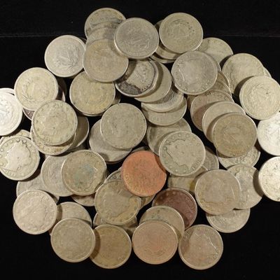 Sale Photo Thumbnail #115: (75) 'V' NICKELS