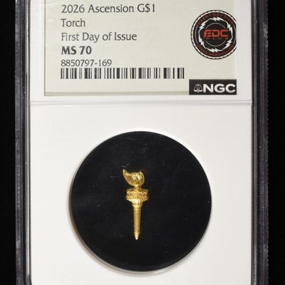 Sale Photo Thumbnail #432: 2026 ASCENSION $1 GOLD TORCH NGC MS70 FDI