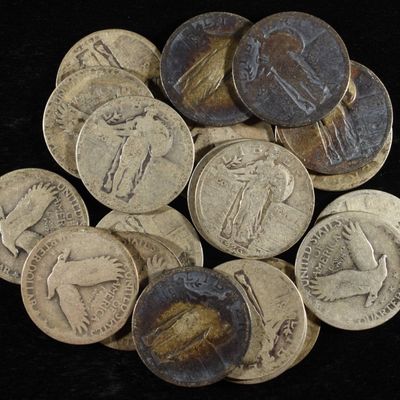 Sale Photo Thumbnail #121: (20) STANDING LIBERTY QUARTERS