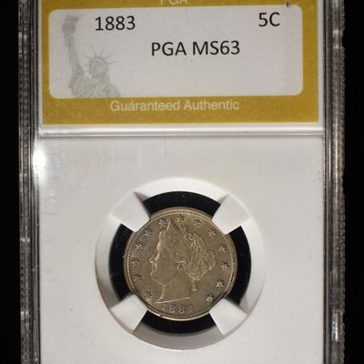 Sale Photo Thumbnail #184: 1883 'V' NICKEL PGA CH BU