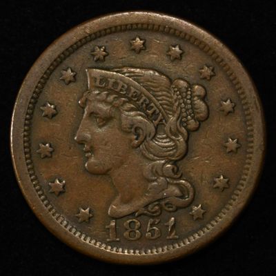 Sale Photo Thumbnail #33: 1851 LARGE CENT XF