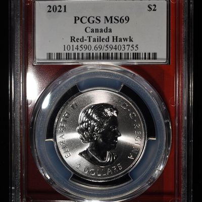 Sale Photo Thumbnail #22: 2021 CANADA RED-TAILED HAWK 1/2OZ SILVER PCGS MS69