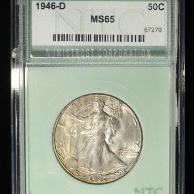 Sale Photo Thumbnail #53: 1946-D WALKING LIBERTY 50C NTC GEM BU