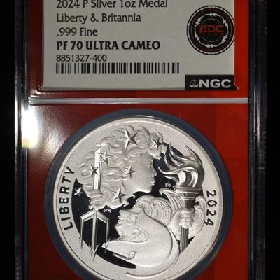 Sale Photo Thumbnail #23: 2024-P SILVER LIBERTY & BRITANNIA NGC PF70 UCAM