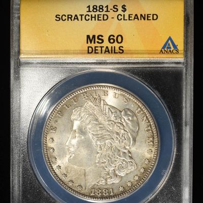 Sale Photo Thumbnail #6: 1881-S MORGAN DOLLAR MS60 DETAILS ANACS