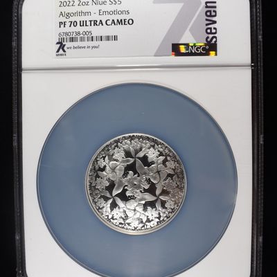 Sale Photo Thumbnail #420: 2022 2 OZ NIUE $5 ALGORITHM NGC PF70 ULTRA CAMEO