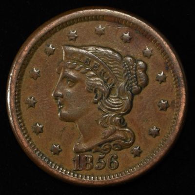 Sale Photo Thumbnail #150: 1856 BRAIDED HAIR LARGE CENT GEM BU