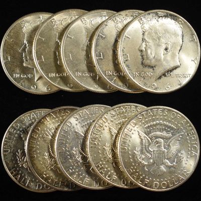 Sale Photo Thumbnail #385: (10) 90% SILVER KENNEDY HALF DOLLARS