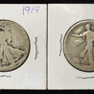 Sale Photo Thumbnail #48: 1919-P&S WALKING LIBERTY HALF DOLLARS