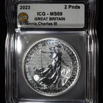 Sale Photo Thumbnail #410: 2023 GREAT BRITAIN 1 OZ .999 ICG MS69