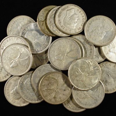 Sale Photo Thumbnail #131: (23) CANADIAN QUARTERS 80% SILVER